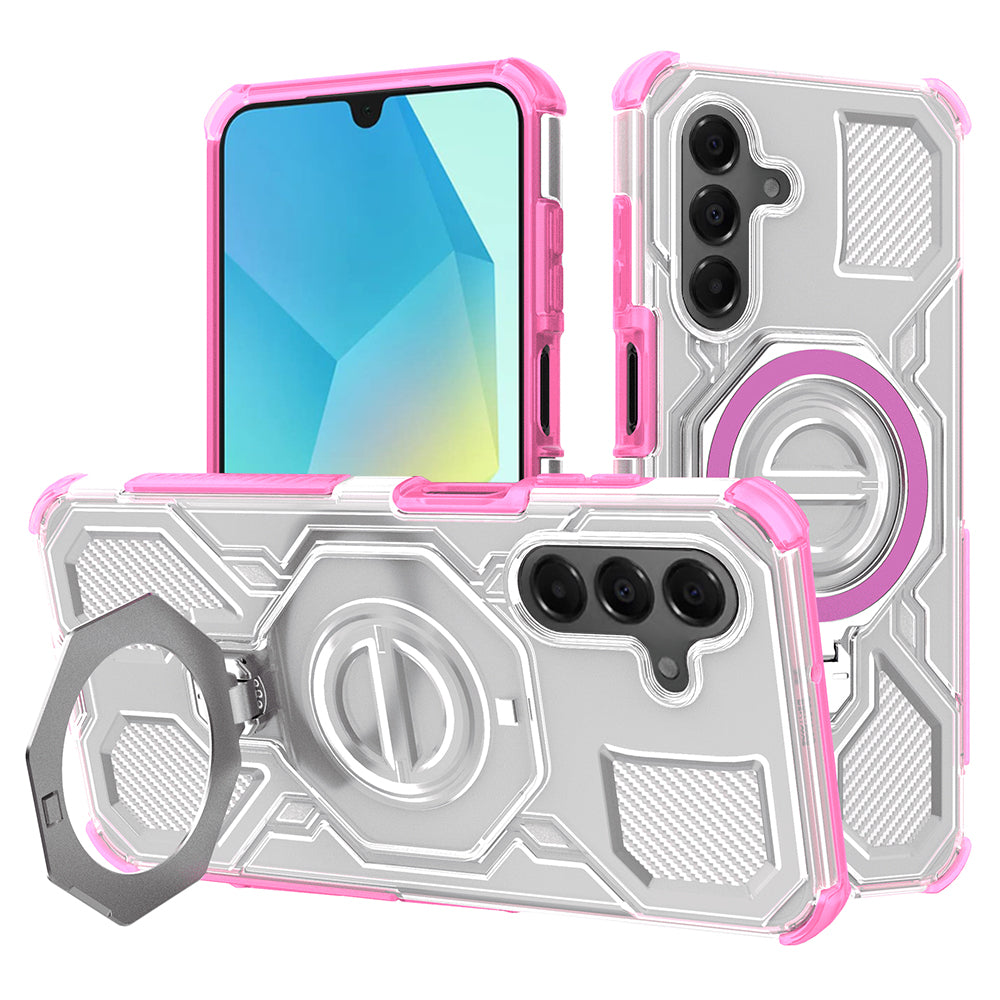 Custodia per Samsung Galaxy A16 5G A166 / A16 4G A165, Techsuit, Carbon Shield Pro, Rosa