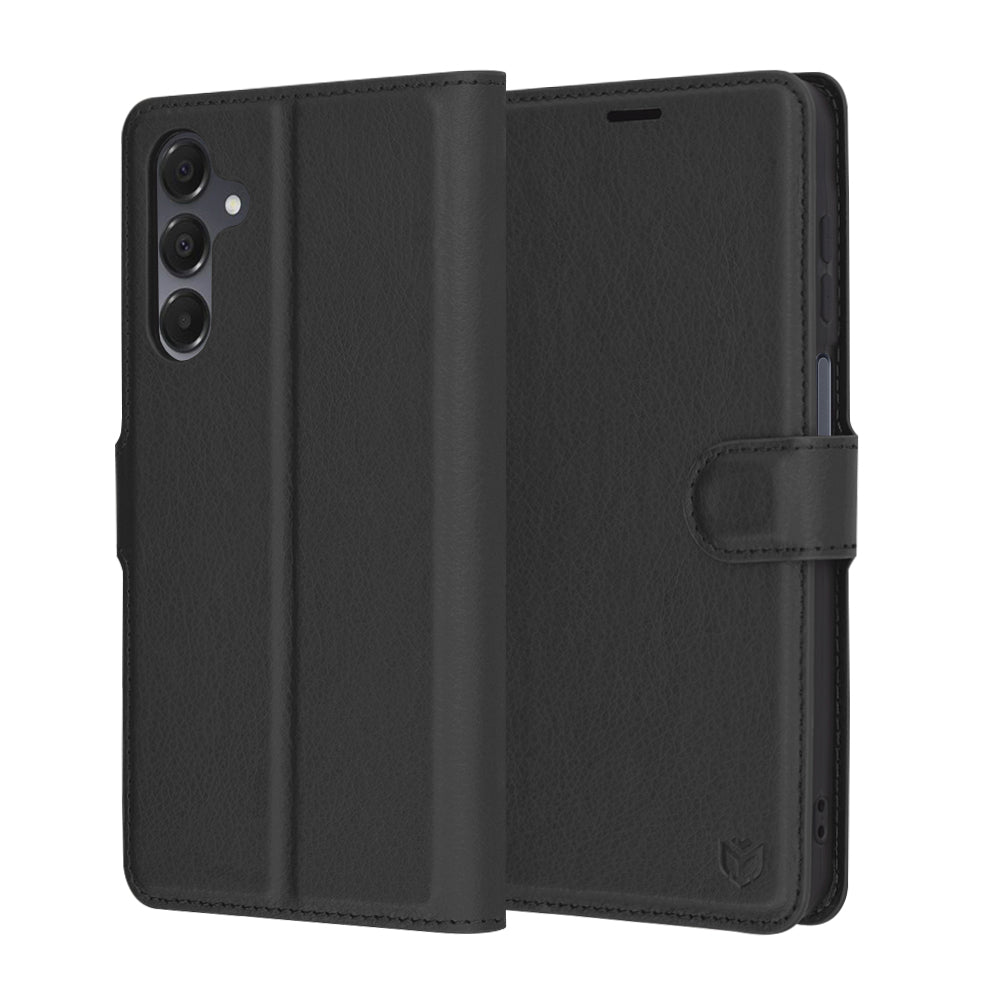 Custodia per Samsung Galaxy A16 5G A166 / A16 4G A165, Techsuit, Leather Folio, Nera