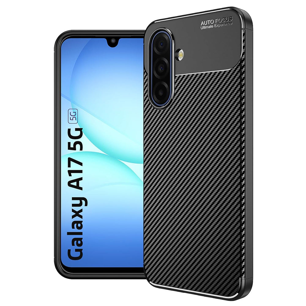 Custodia per Samsung Galaxy A17 5G A176, Techsuit, CarbonFiber, Nera