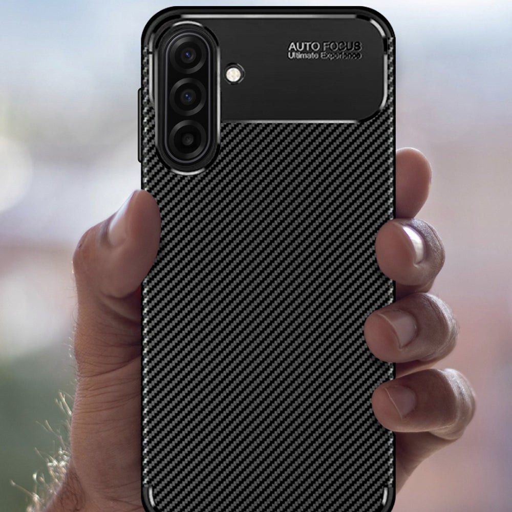 Custodia per Samsung Galaxy A17 5G A176, Techsuit, CarbonFiber, Nera