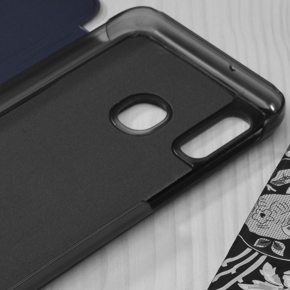 Custodia per Samsung Galaxy A20e A202, Techsuit, eFold, Blu Scuro