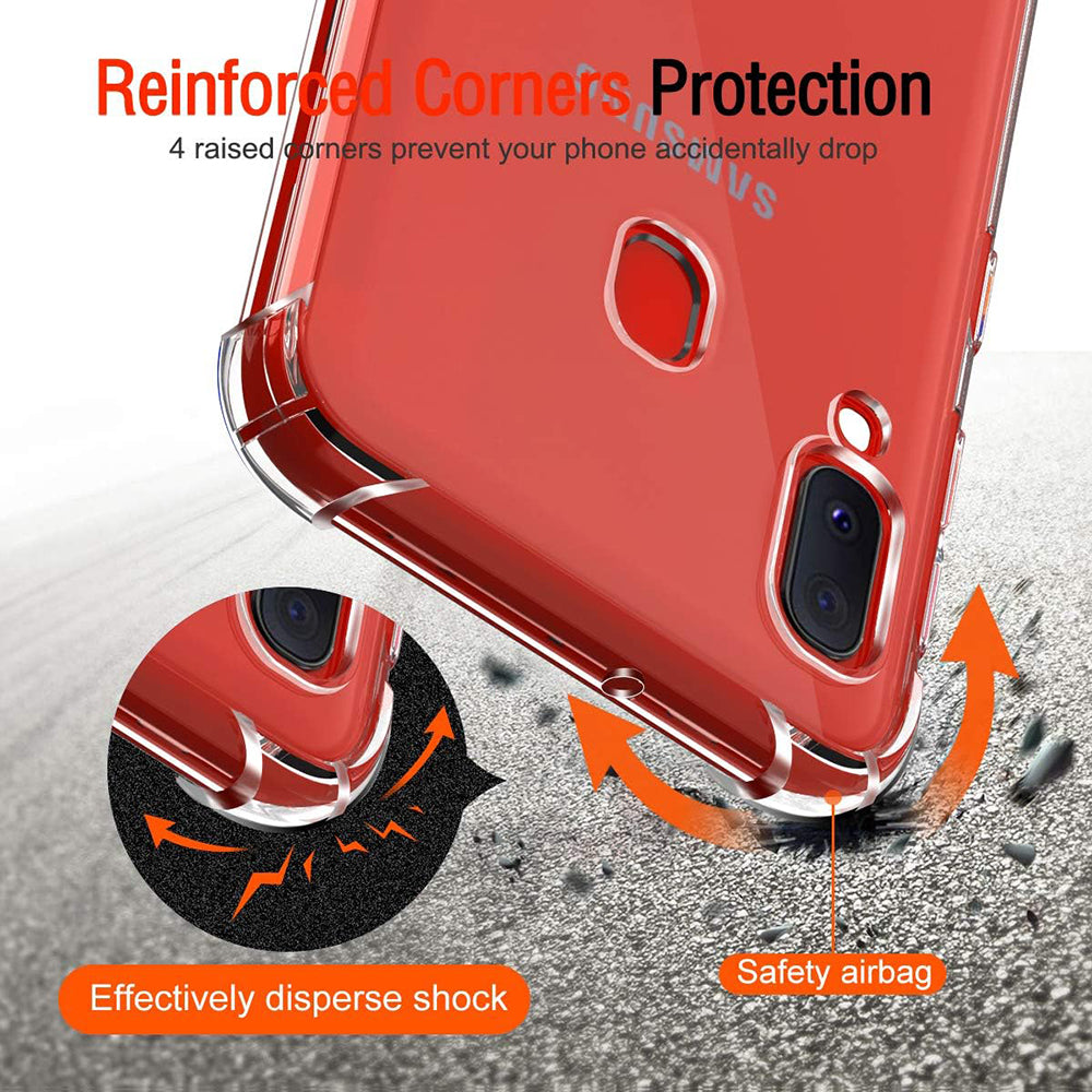 Custodia per Samsung Galaxy A20e A202, Techsuit, Shockproof Clear, Trasparente
