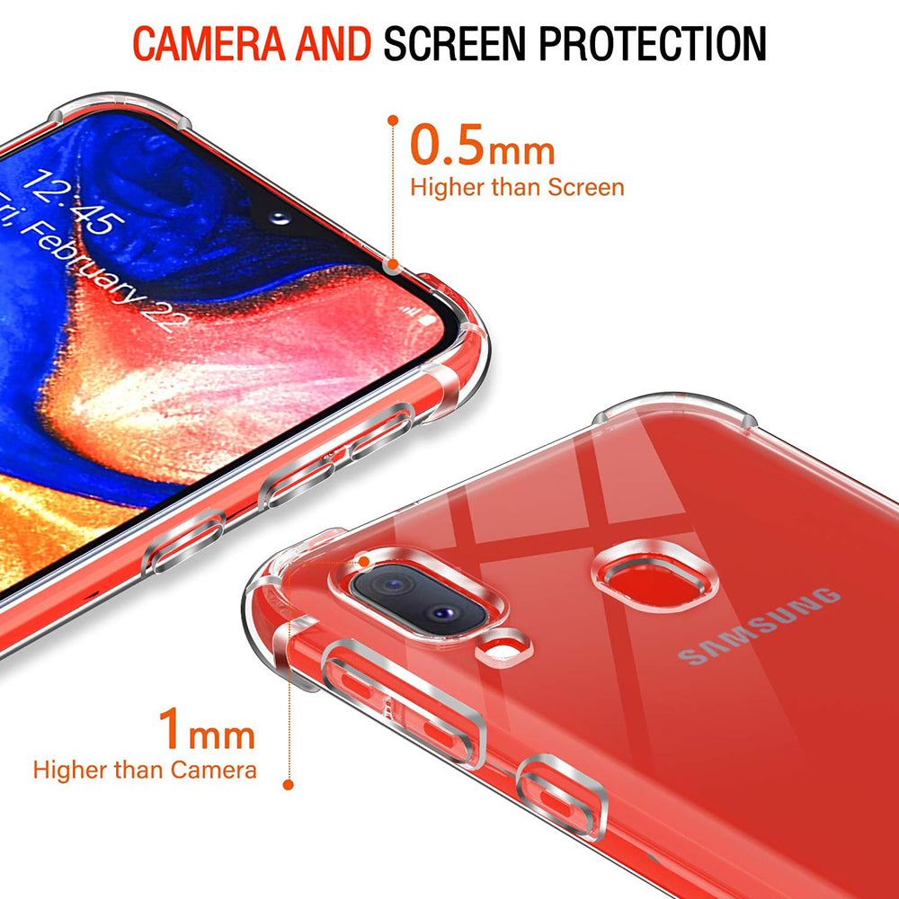 Custodia per Samsung Galaxy A20e A202, Techsuit, Shockproof Clear, Trasparente