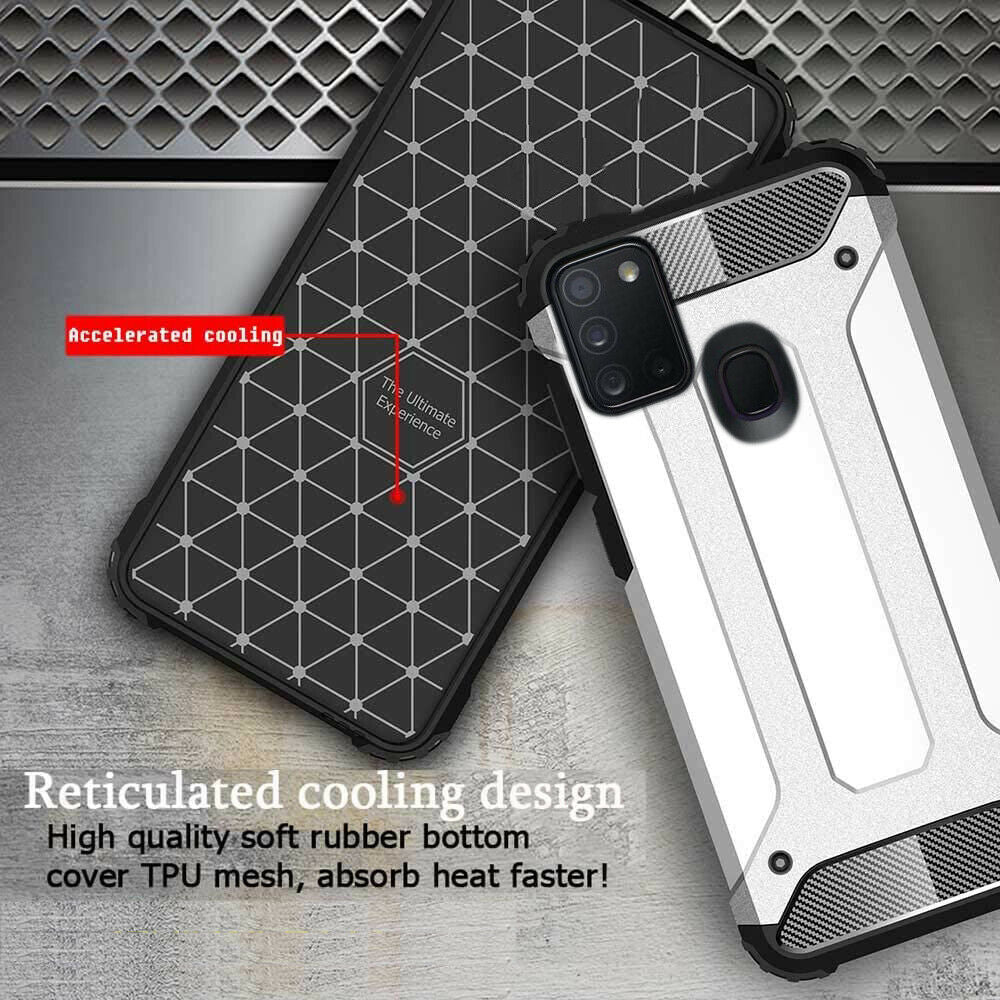 Custodia per Samsung Galaxy A21s A217, Techsuit, Hybrid Armor, Nera