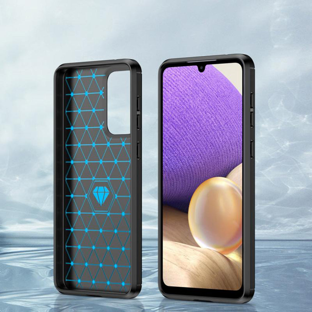 Custodia per Samsung Galaxy A23 5G A236 / A23 A235, Techsuit, Carbonio, Nera