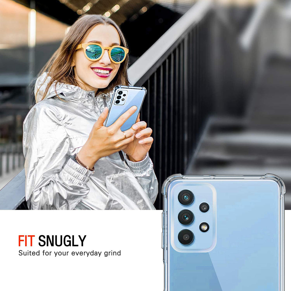 Custodia per Samsung Galaxy A32 A325, Techsuit, Shockproof Clear, Trasparente