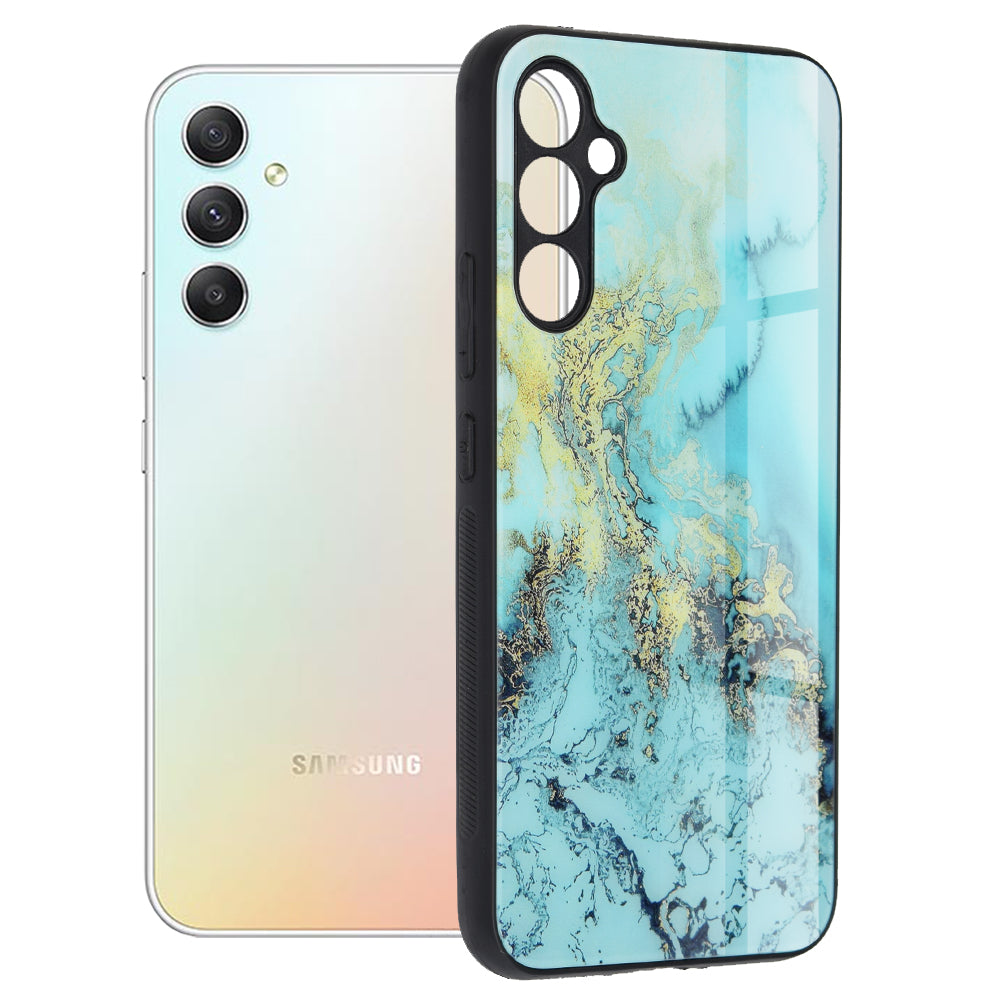 Custodia per Samsung Galaxy A34 A346, Techsuit, Glaze, Blu