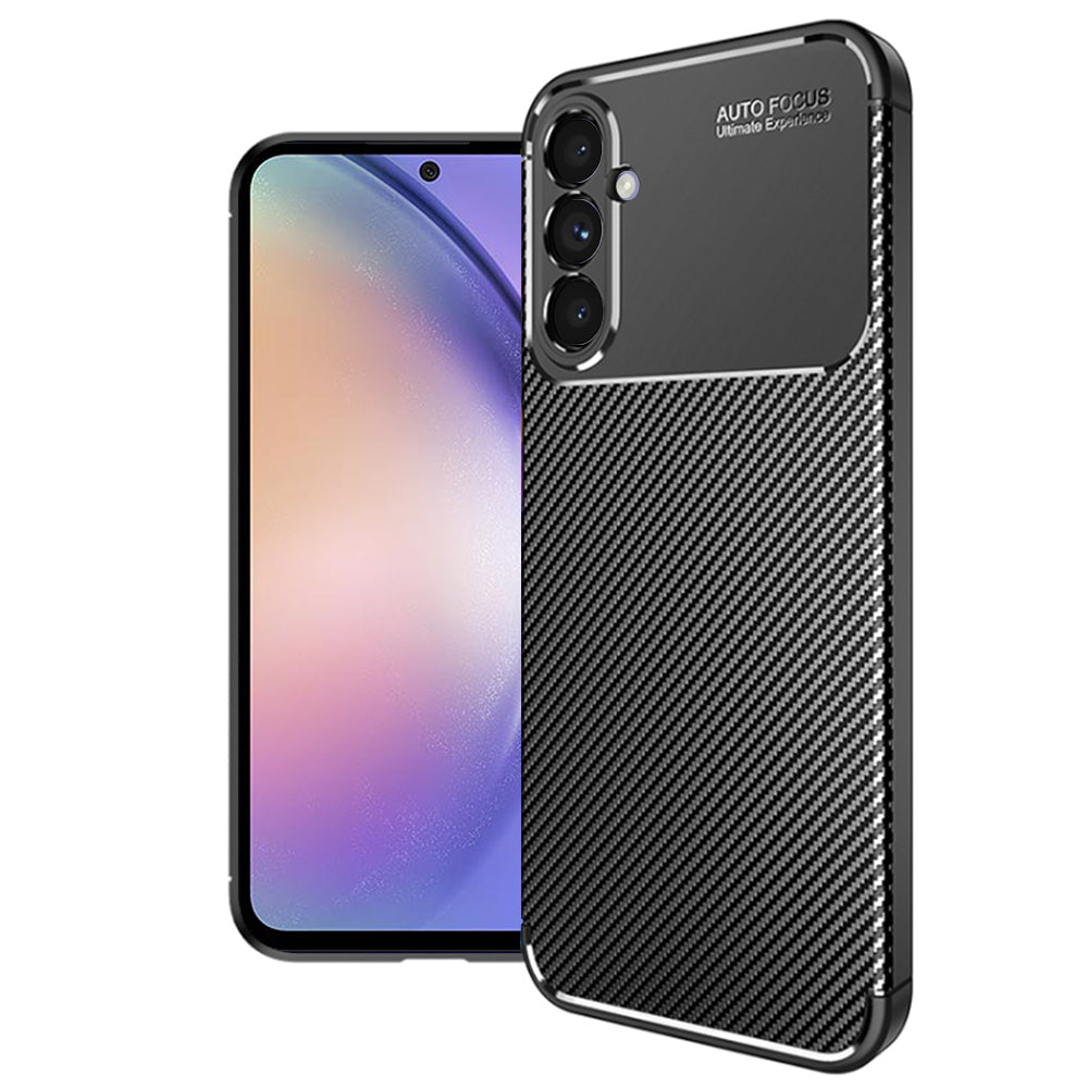 Custodia per Samsung Galaxy A54 A546, Techsuit, CarbonFiber, Nera