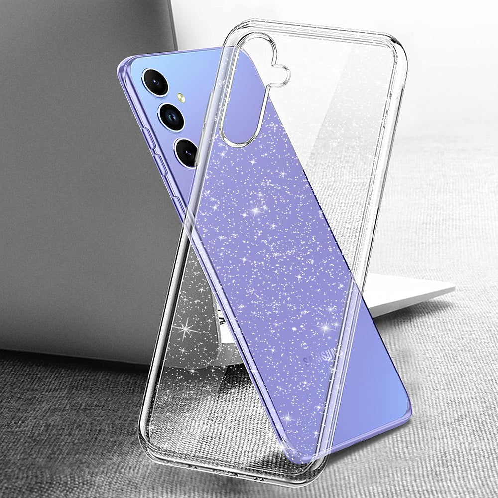 Custodia per Samsung Galaxy A54 A546, Techsuit, SparkleSkin, Trasparente