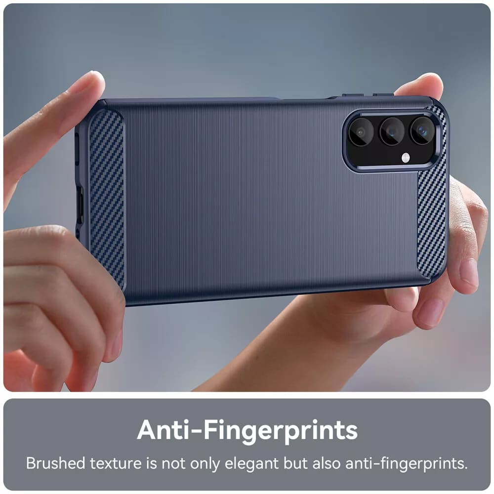 Custodia per Samsung Galaxy A55 5G A556, Techsuit, Carbonio, Blu