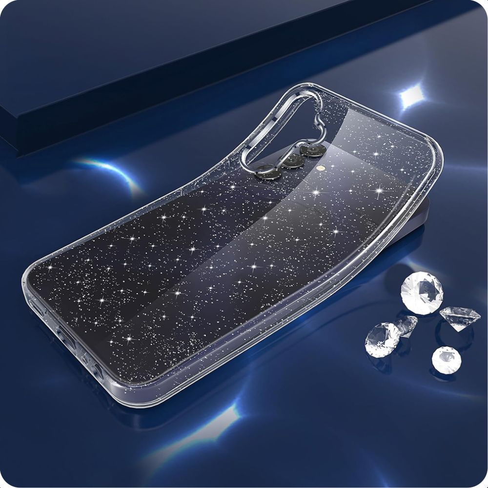 Custodia per Samsung Galaxy A55 5G A556, Techsuit, SparkleSkin, Trasparente