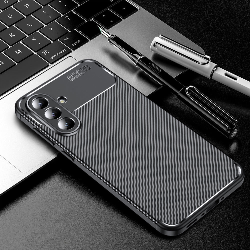 Custodia per Samsung Galaxy A56 A566, Techsuit, CarbonFiber, Nera