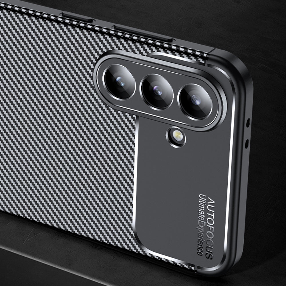 Custodia per Samsung Galaxy A56 A566, Techsuit, CarbonFiber, Nera