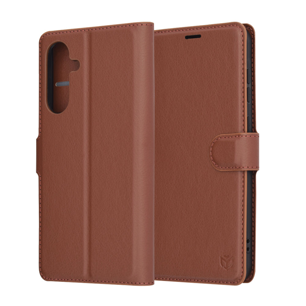 Custodia per Samsung Galaxy A56 A566, Techsuit, Leather Folio, Marrone