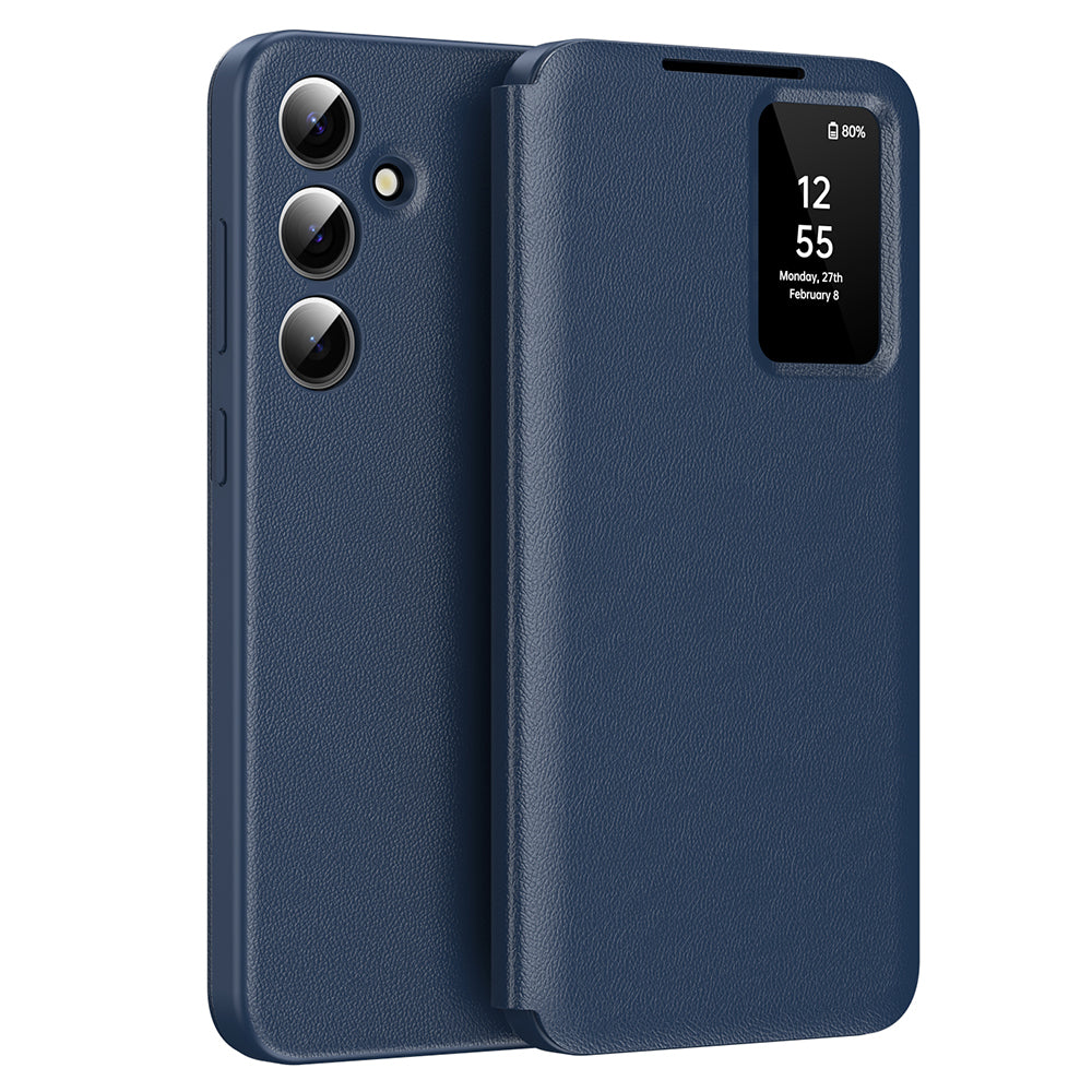 Custodia per Samsung Galaxy A56 A566, Techsuit, SmartView, Blu