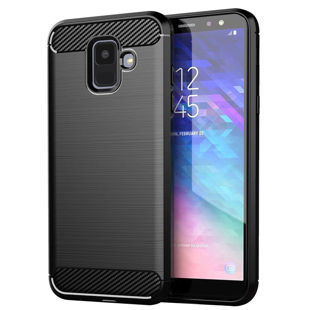 Custodia per Samsung Galaxy A6 (2018) A600, Techsuit, Carbonio, Nera