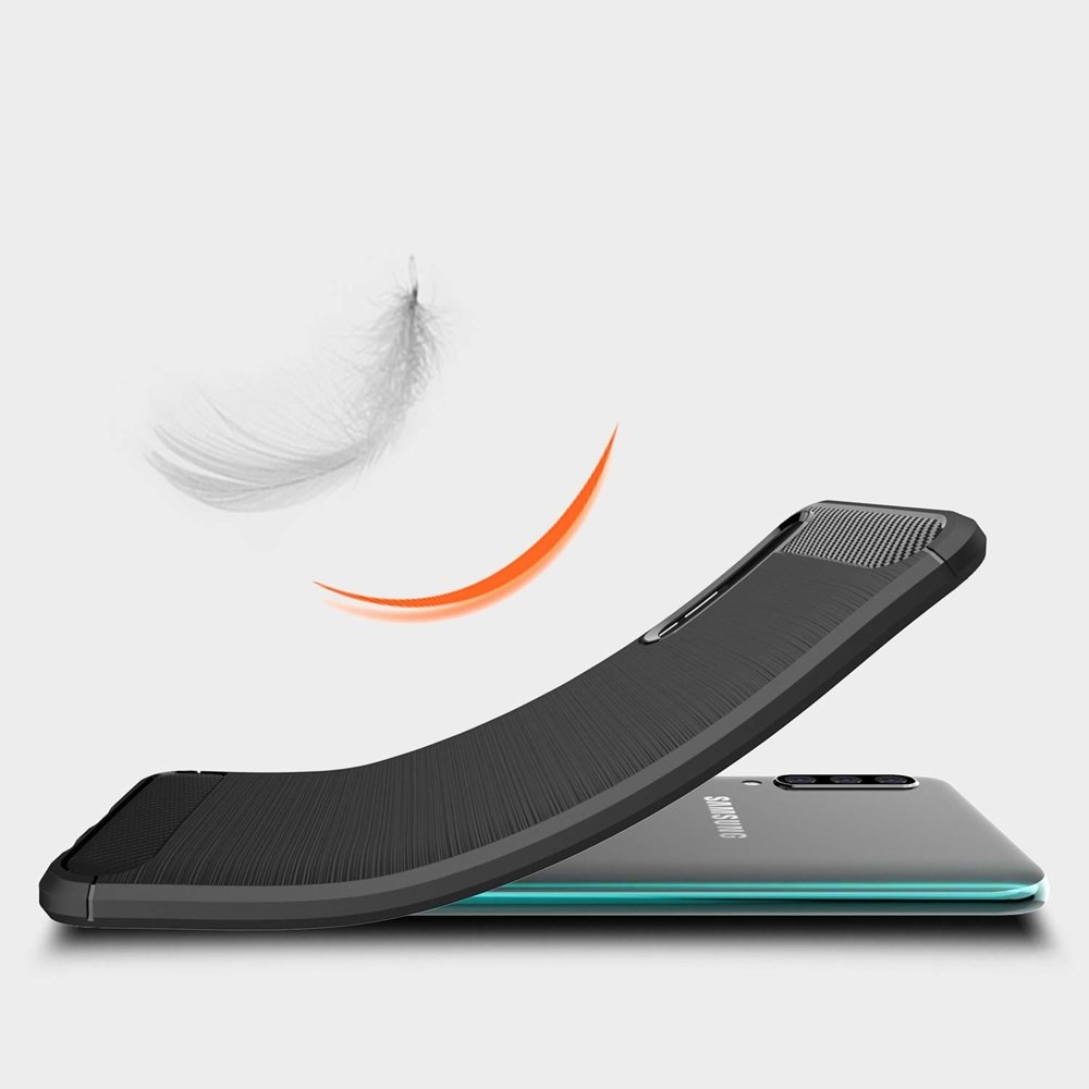 Custodia per Samsung Galaxy A70s A707 / A70 A705, Techsuit, Carbonio, Nera