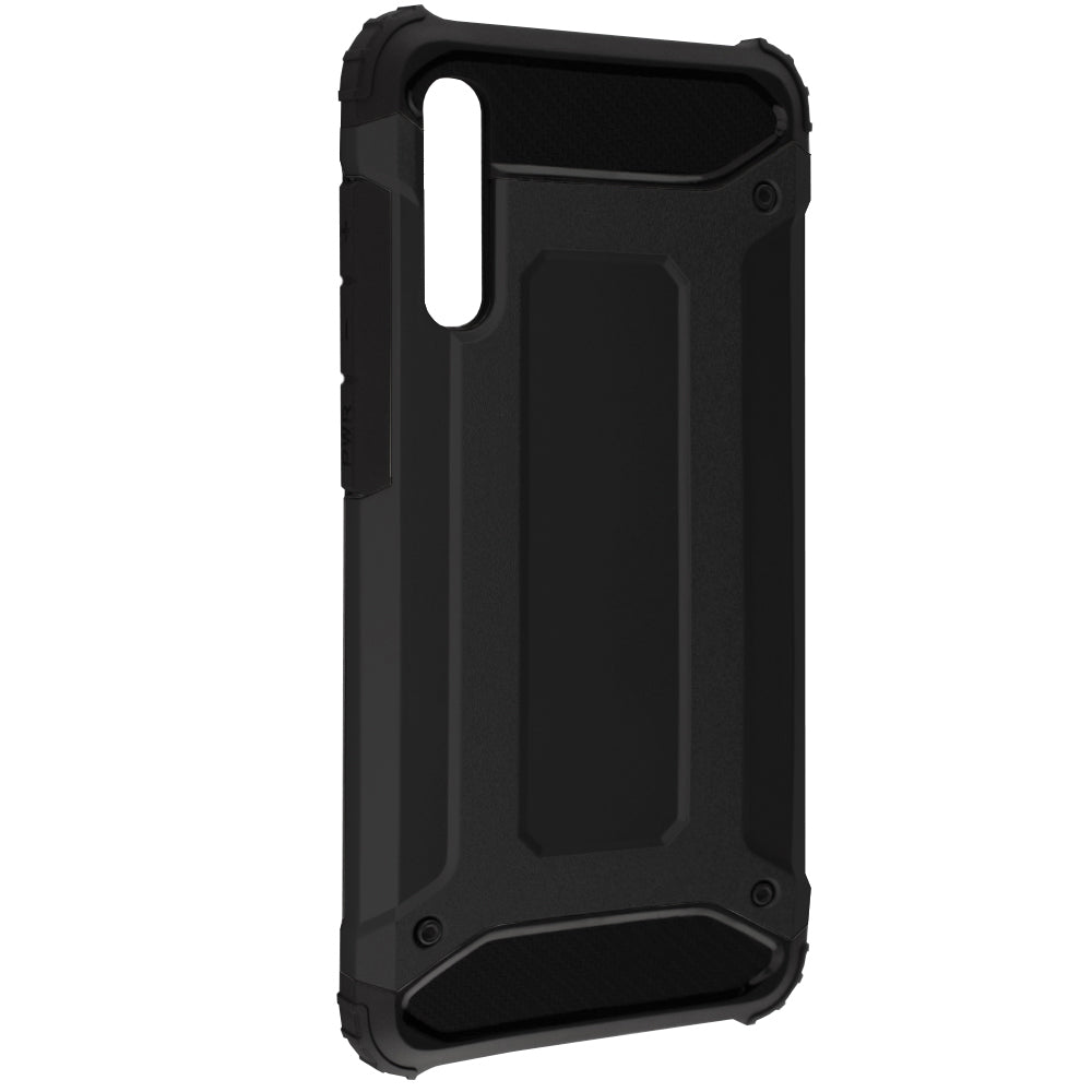 Custodia per Samsung Galaxy A70s A707 / A70 A705, Techsuit, Hybrid Armor, Nera