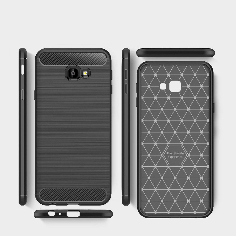 Custodia per Samsung Galaxy J4 Plus (2018) J415, Techsuit, Carbonio, Nera