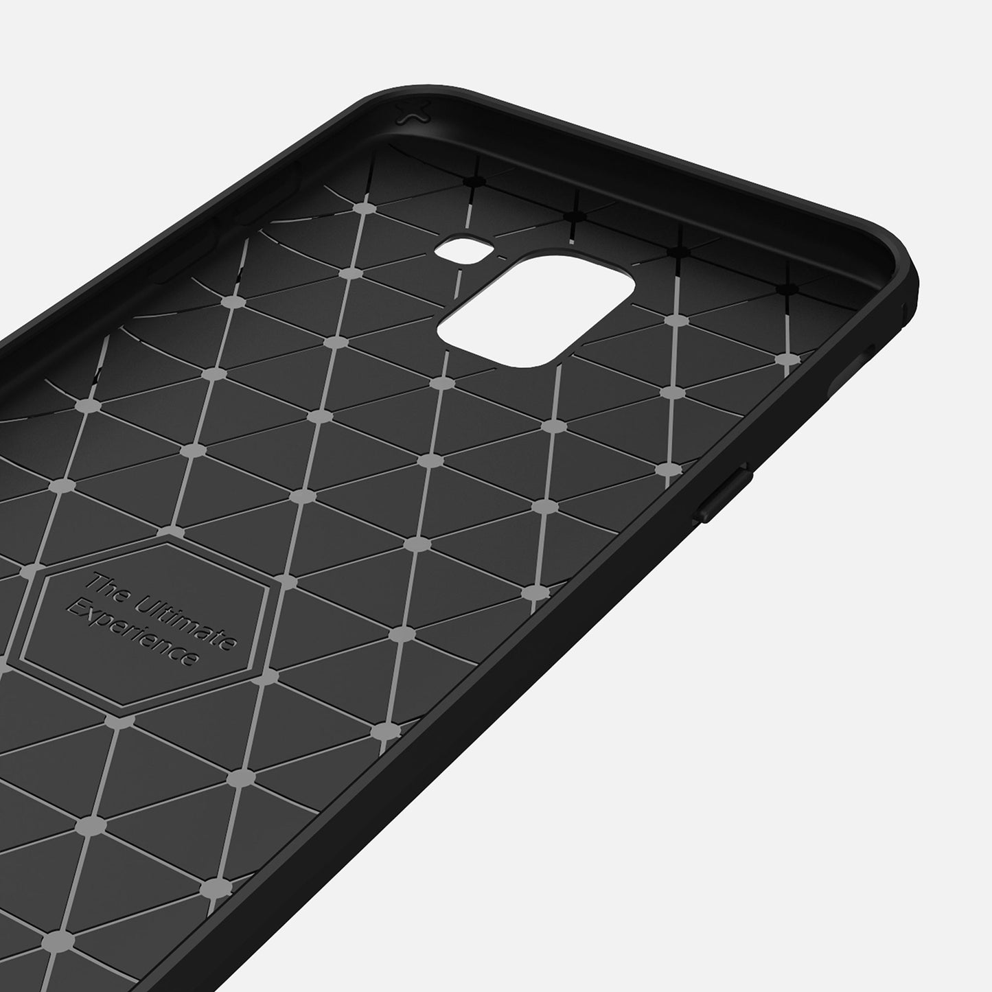 Custodia per Samsung Galaxy J6 J600, Techsuit, Carbonio, Nera