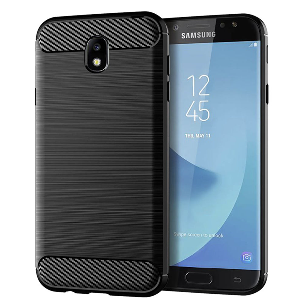 Custodia per Samsung Galaxy J7 (2017) J730, Techsuit, Carbonio, Nera