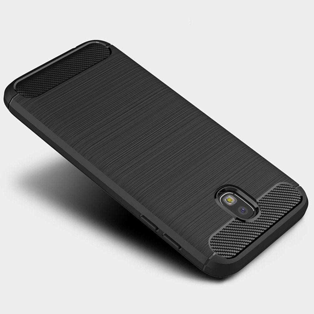 Custodia per Samsung Galaxy J7 (2017) J730, Techsuit, Carbonio, Nera