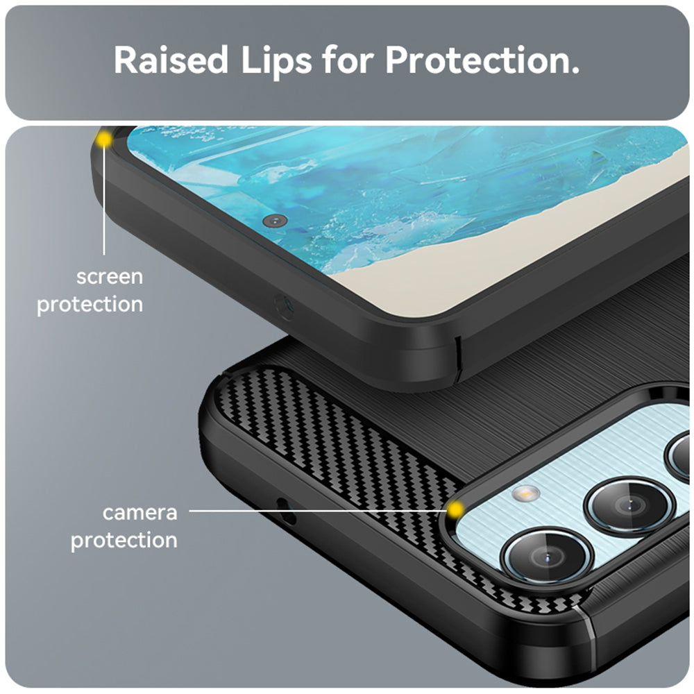 Custodia per Samsung Galaxy M35, Techsuit, Carbonio, Nera