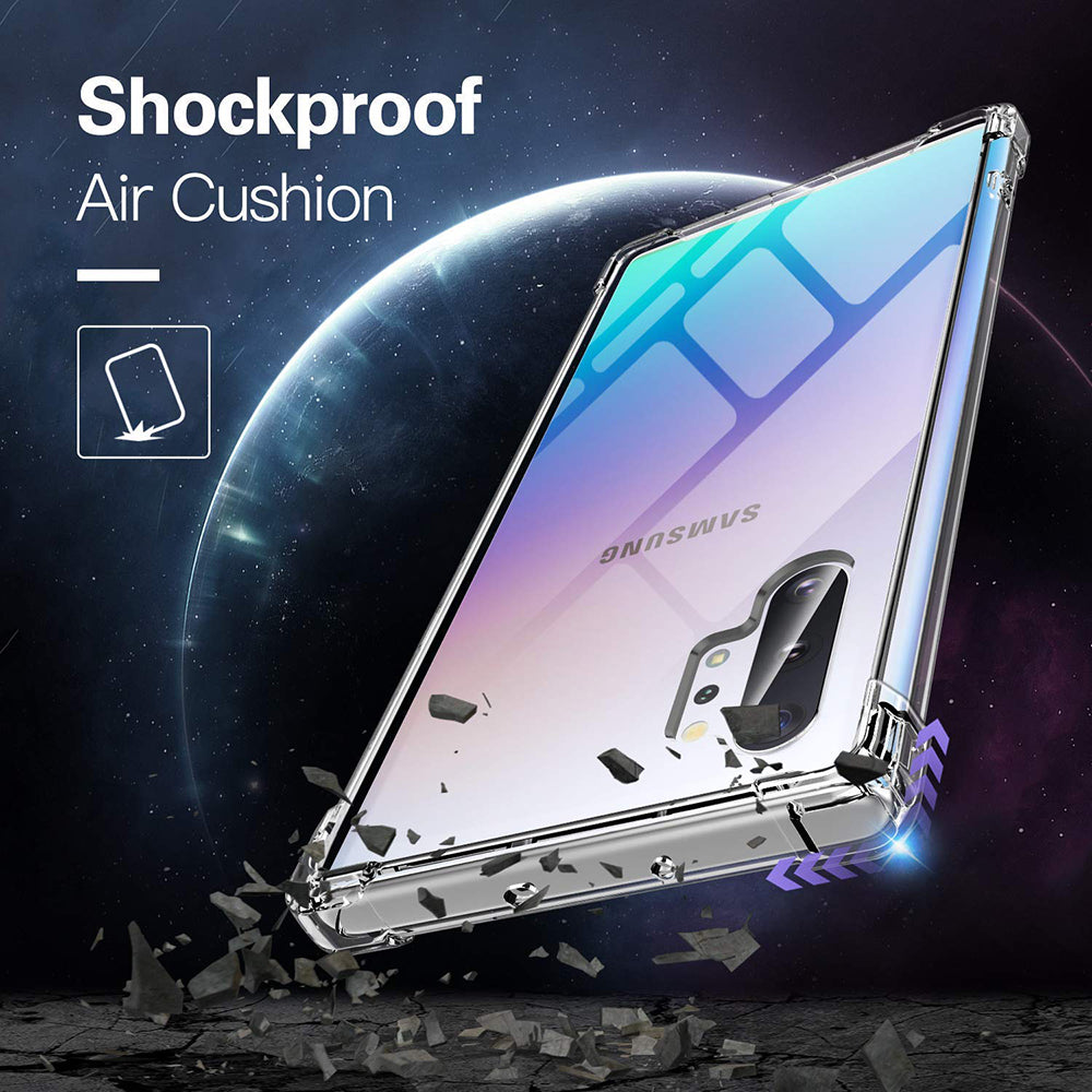 Custodia per Samsung Galaxy Note 10+ 5G N976 / Note 10+ N975, Techsuit, Shockproof Clear, Trasparente