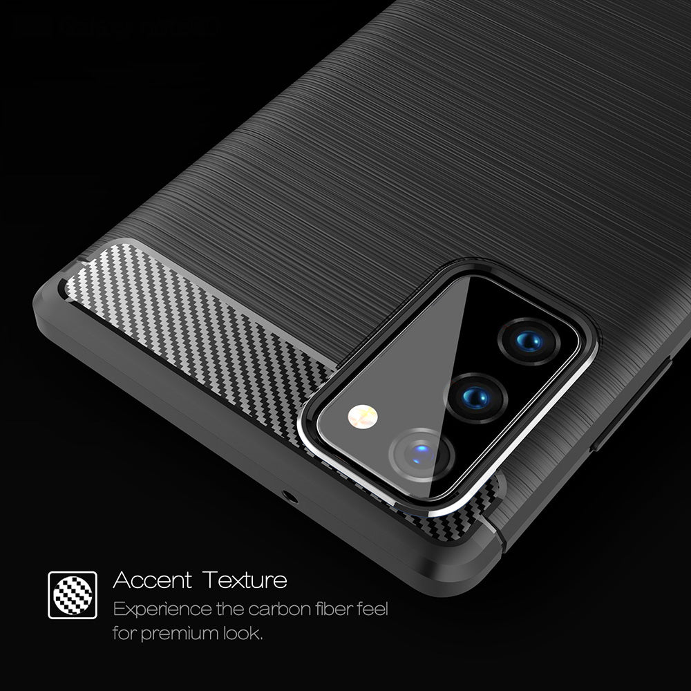Custodia per Samsung Galaxy Note 20 5G N981 / Note 20 N980, Techsuit, Carbonio, Nera