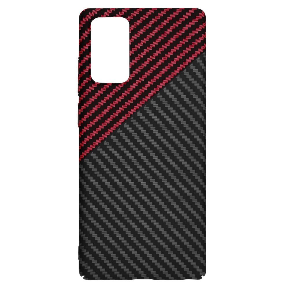 Custodia per Samsung Galaxy Note 20 5G N981 / Note 20 N980, Techsuit, Carbonite FiberShell, Nero Rosso