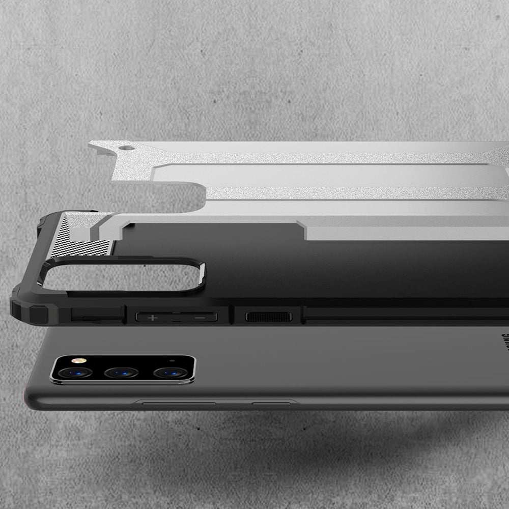 Custodia per Samsung Galaxy Note 20 5G N981 / Note 20 N980, Techsuit, Hybrid Armor, Nera