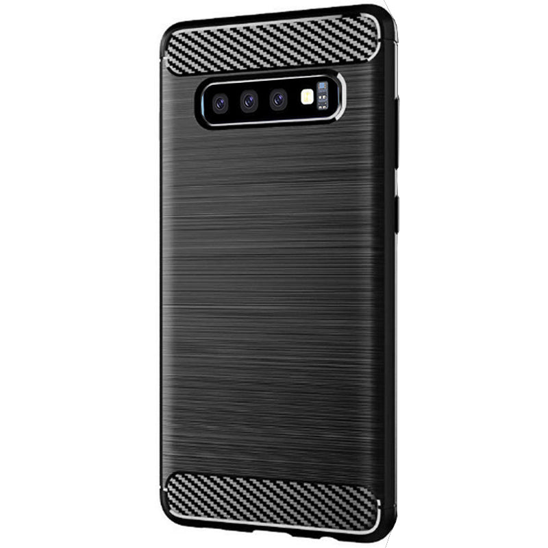Custodia per Samsung Galaxy S10 G973, Techsuit, Carbonio, Nera