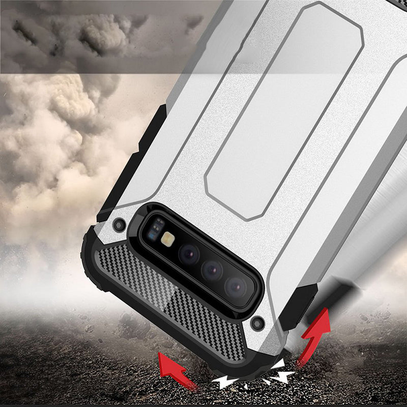 Custodia per Samsung Galaxy S10 G973, Techsuit, Hybrid Armor, Nera