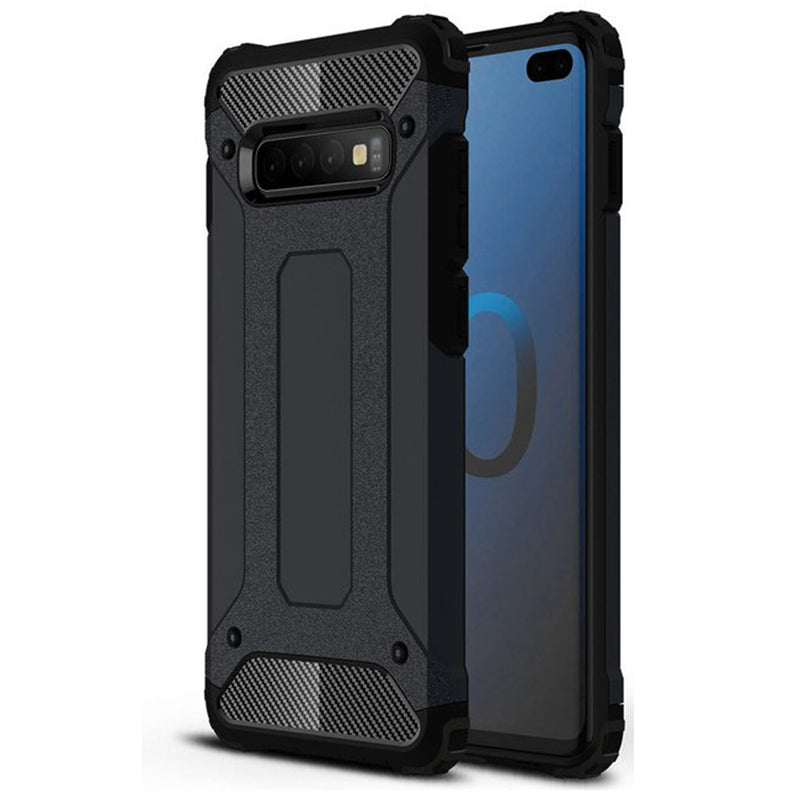 Custodia per Samsung Galaxy S10+ G975, Techsuit, Hybrid Armor, Nera