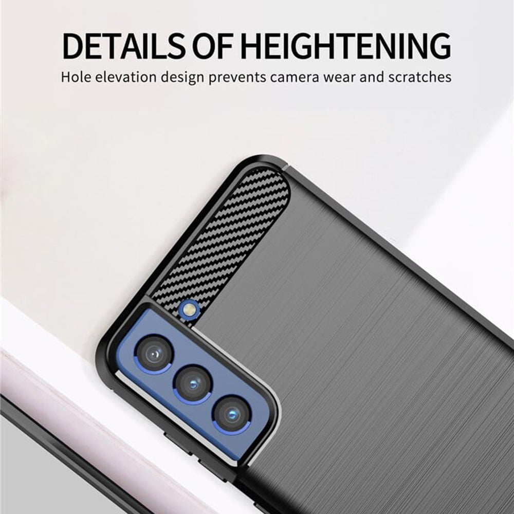 Custodia per Samsung Galaxy S21 FE 5G G990, Techsuit, Carbonio, Nera