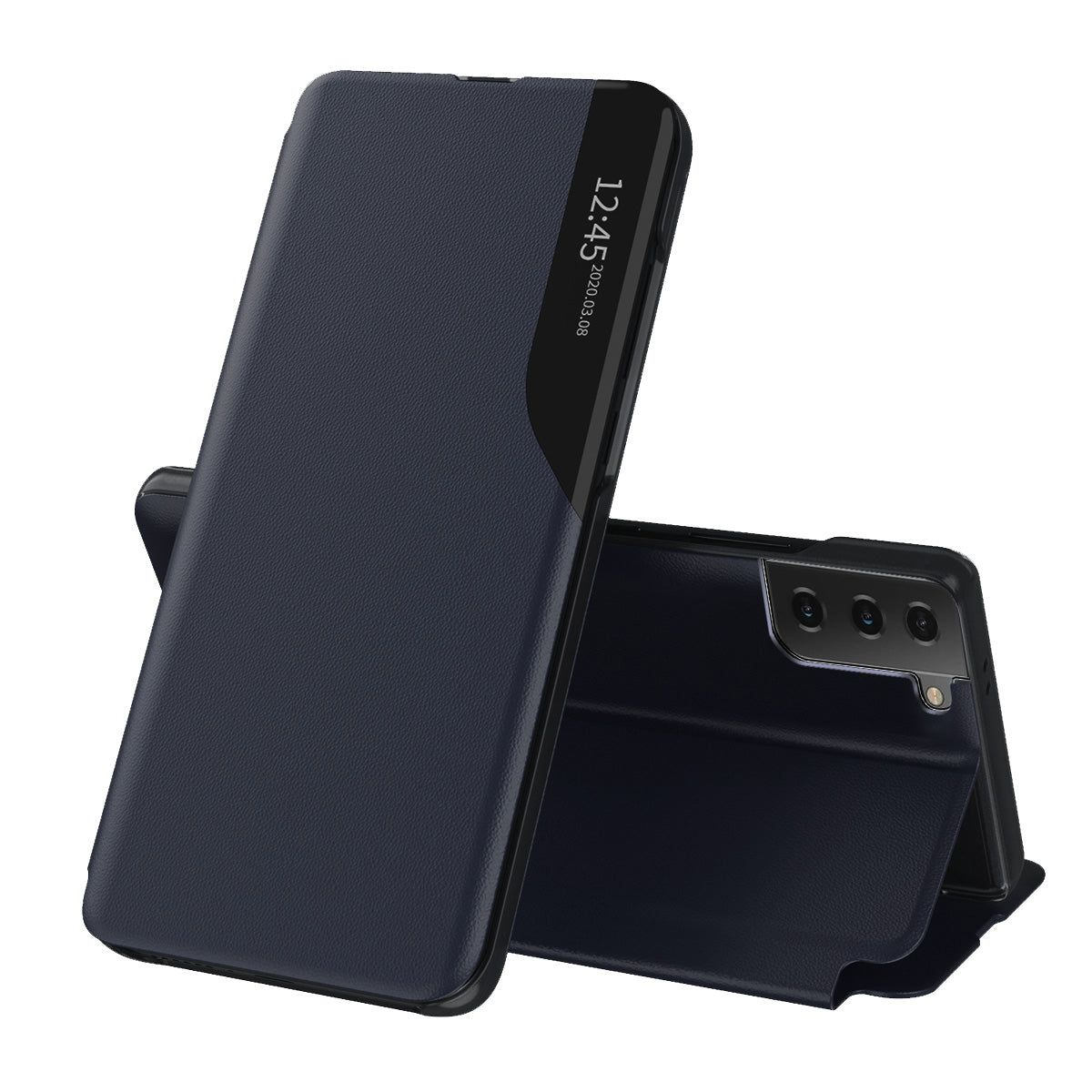 Custodia per Samsung Galaxy S21 FE 5G G990, Techsuit, eFold, Blu Scuro