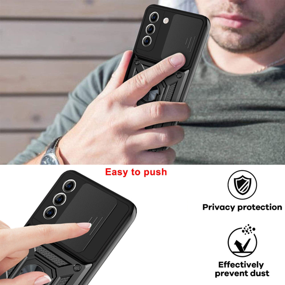 Custodia per Samsung Galaxy S21+ 5G G996, Techsuit, CamShield, Nera