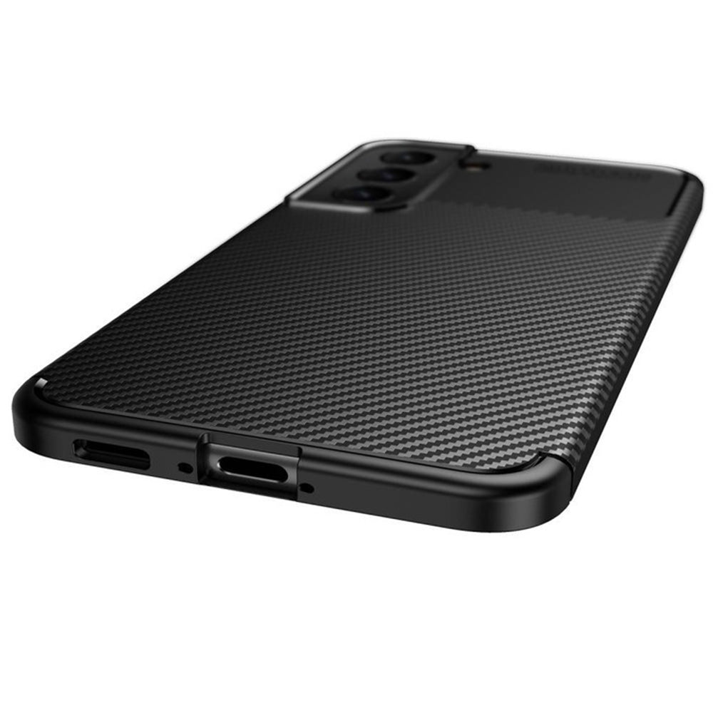 Custodia per Samsung Galaxy S22 5G S901, Techsuit, CarbonFiber, Nera