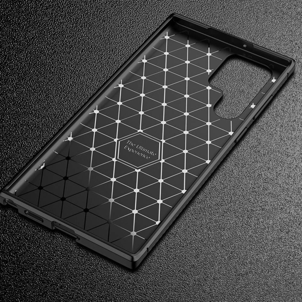 Custodia per Samsung Galaxy S22 Ultra 5G S908, Techsuit, CarbonFiber, Nera