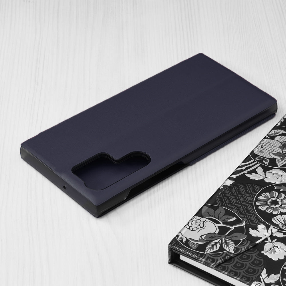 Custodia per Samsung Galaxy S22 Ultra 5G S908, Techsuit, eFold, Blu Scuro