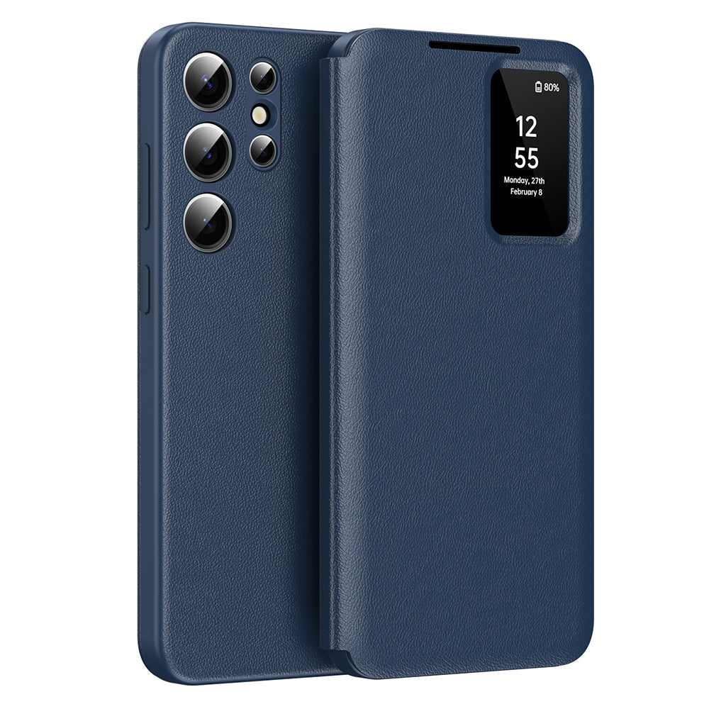 Custodia per Samsung Galaxy S22 Ultra 5G S908, Techsuit, SmartView, Blu