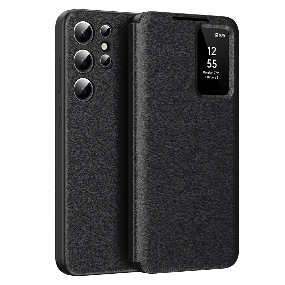 Custodia per Samsung Galaxy S22 Ultra 5G S908, Techsuit, SmartView, Nera