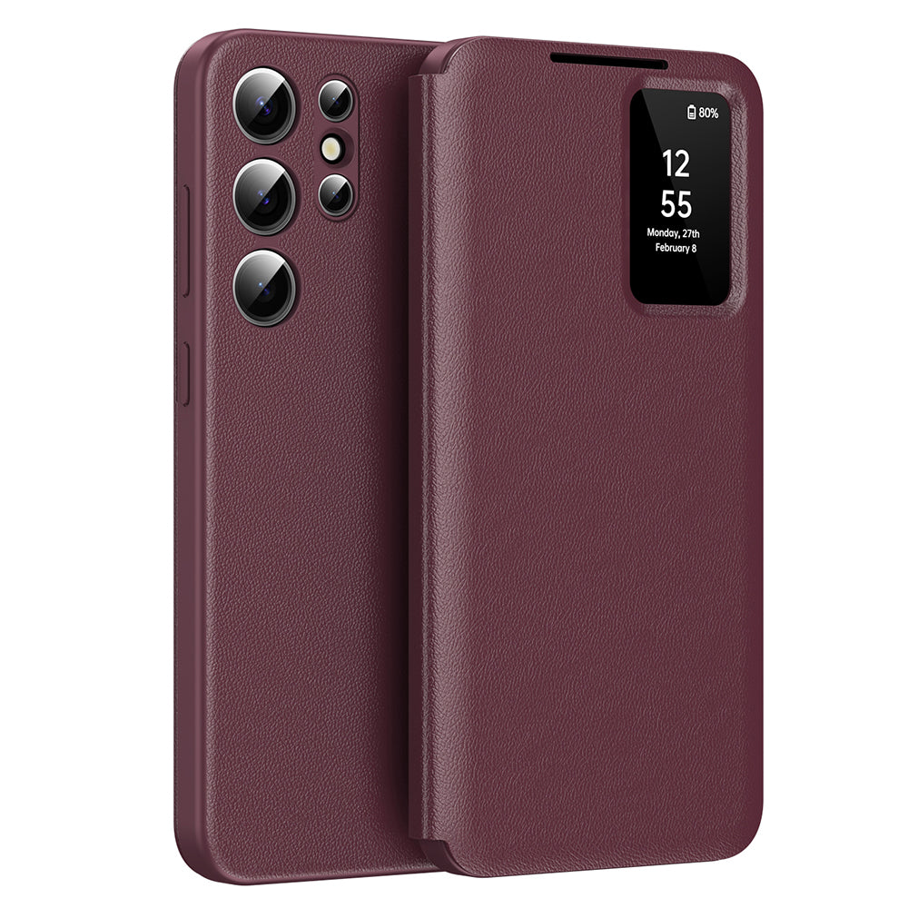 Custodia per Samsung Galaxy S22 Ultra 5G S908, Techsuit, SmartView, Rossa
