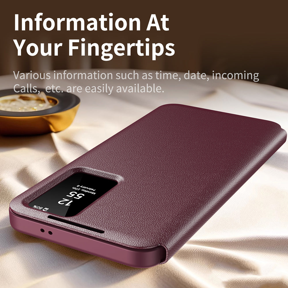 Custodia per Samsung Galaxy S22 Ultra 5G S908, Techsuit, SmartView, Rossa