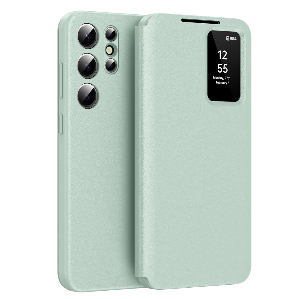 Custodia per Samsung Galaxy S22 Ultra 5G S908, Techsuit, SmartView, Verde