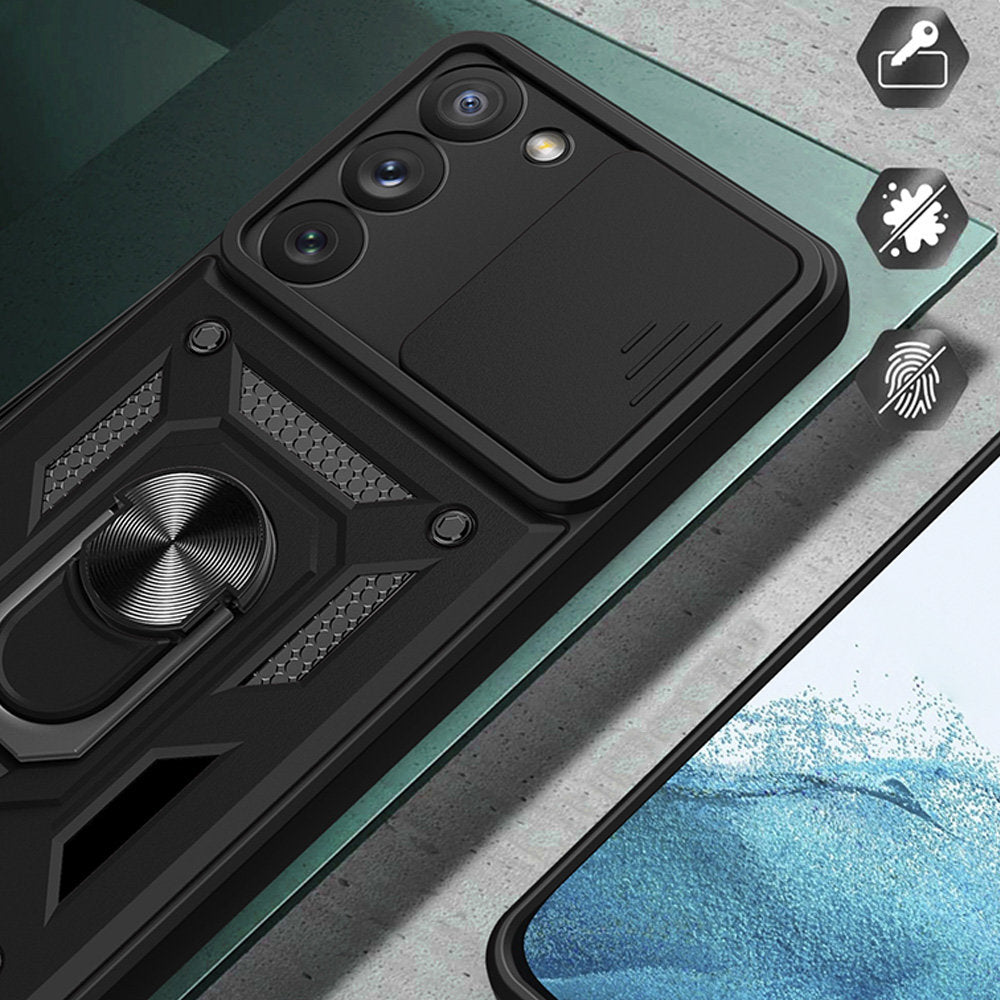 Custodia per Samsung Galaxy S23+ S916, Techsuit, CamShield, Nera