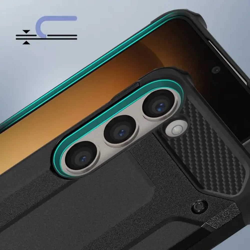 Custodia per Samsung Galaxy S23+ S916, Techsuit, Hybrid Armor, Nera