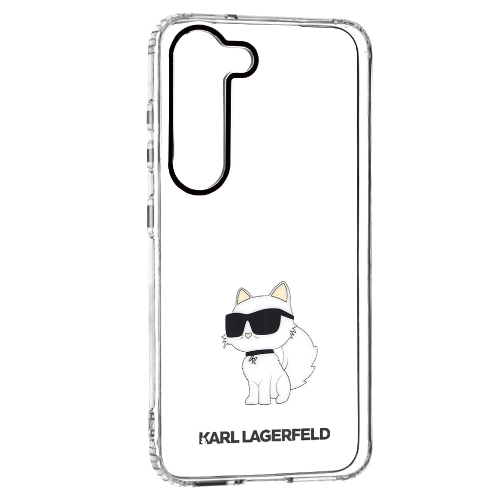 Custodia per Samsung Galaxy S23 S911, Karl Lagerfeld, Ikonik Choupette, Trasparente