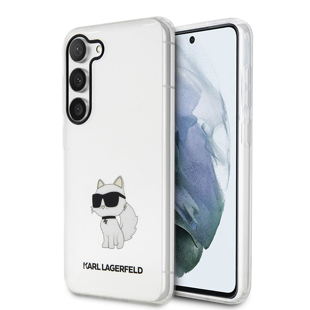 Custodia per Samsung Galaxy S23 S911, Karl Lagerfeld, Ikonik Choupette, Trasparente