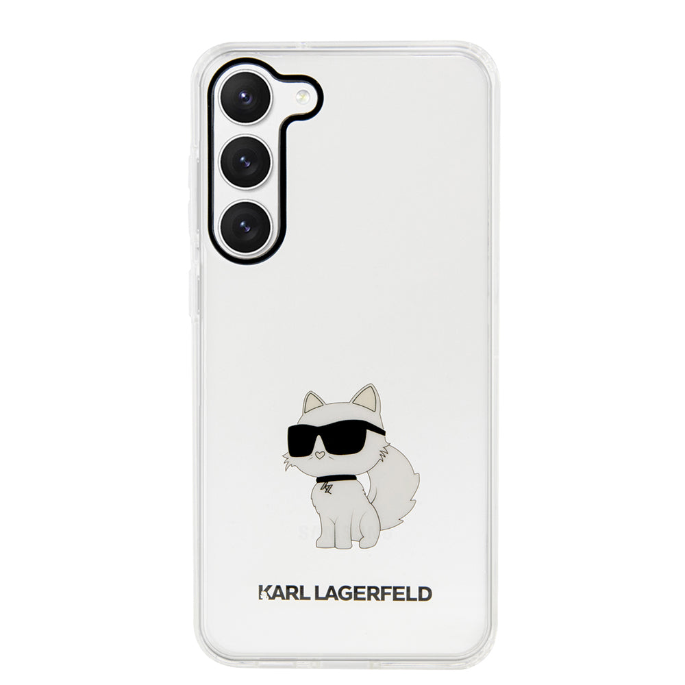Custodia per Samsung Galaxy S23 S911, Karl Lagerfeld, Ikonik Choupette, Trasparente